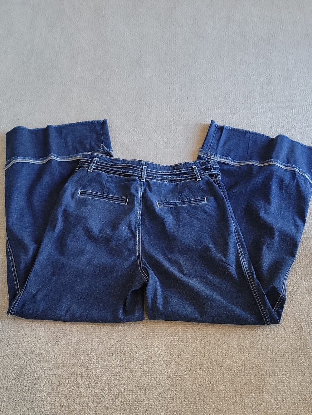 Pilcro by Anthropologie Wide-Leg Jeans in Medium Blue Wrap Belt - Picture 9 of 11